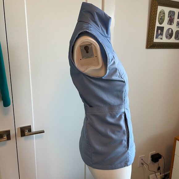 Lululemon Down For It All White Goose Down Fill Full Zip Running Vest Blue Sz 6 - Picture 6 of 15